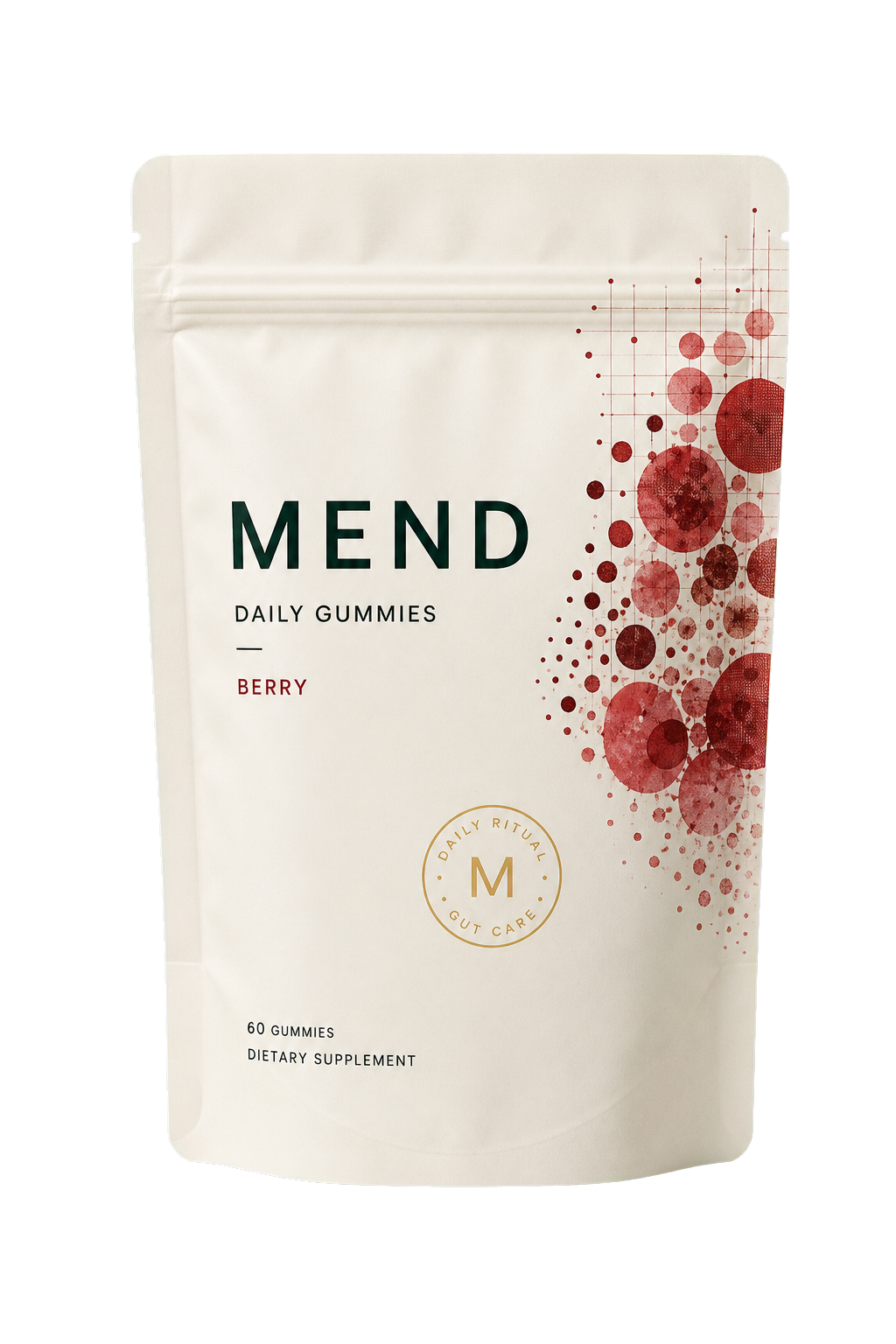 MEND Daily Gummies pouch.