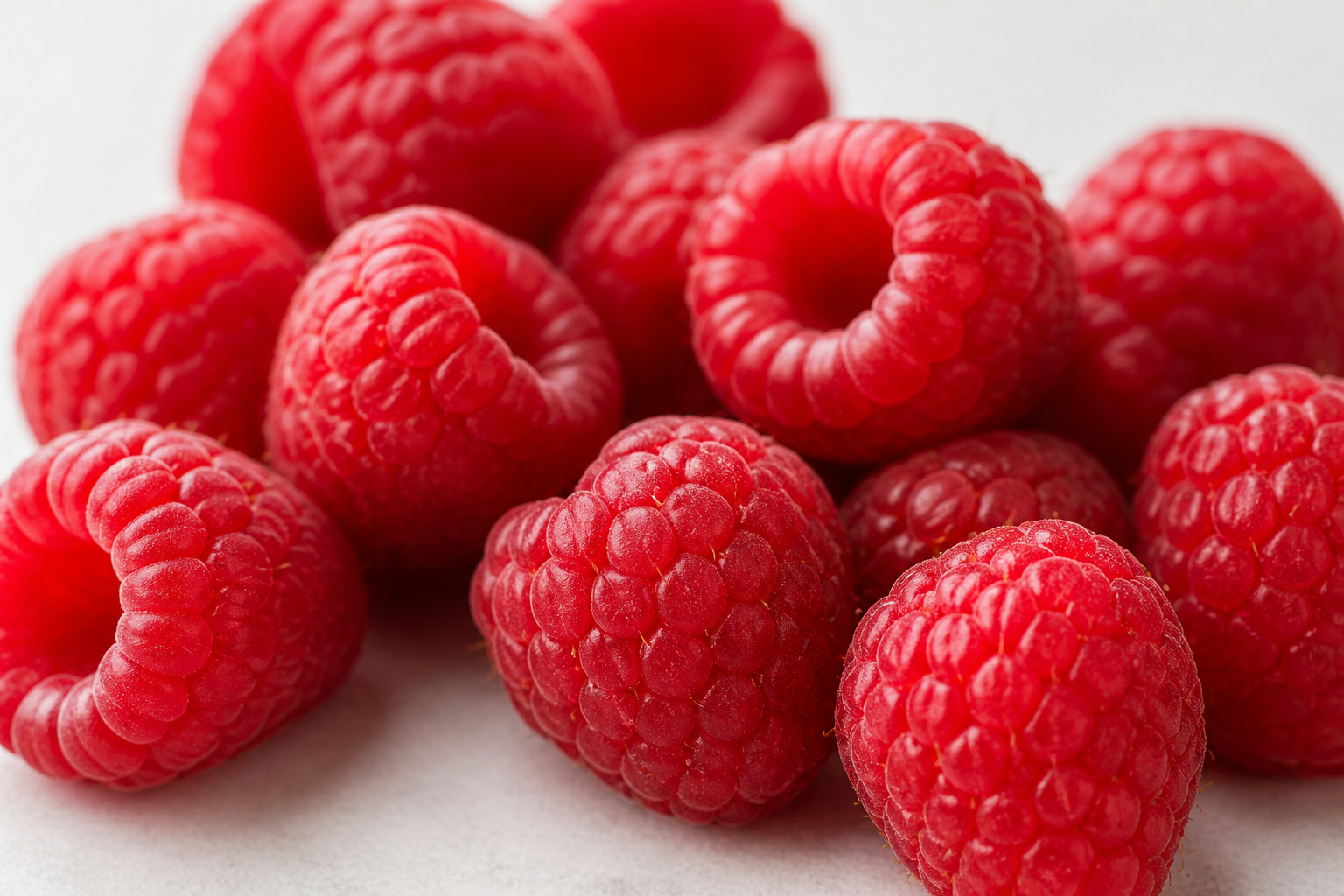 Fresh raspberries.